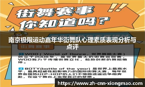 南京极限运动嘉年华街舞队心理素质表现分析与点评